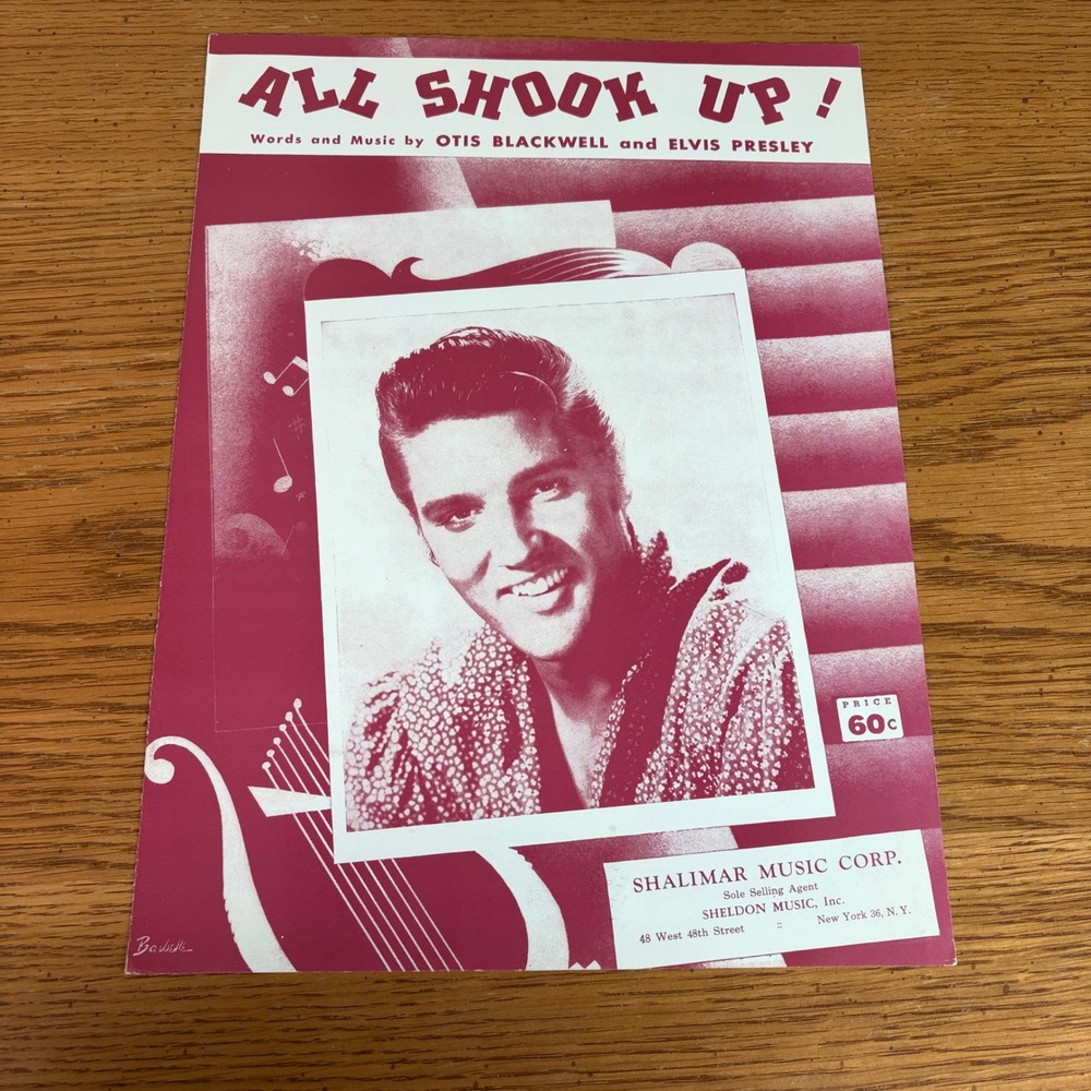 Vintage 1957 Elvis Presley All Shook Up Sheet Music Shalimar Music Corp